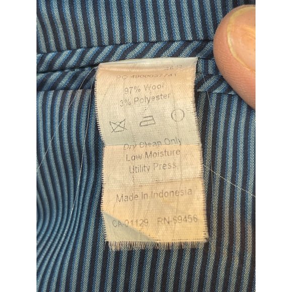 Calvin Klein Mens Wool Suit Blazer Coat Single Breasted Long Sleeve Gray SZ 46R - Picture 6 of 6